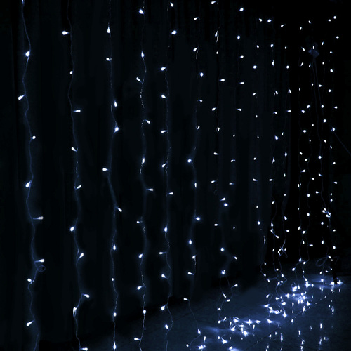 3X6M Christmas Lights Curtain Light Cool White 600 LED Jingle Jollys - Main Image