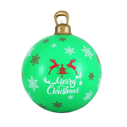 Jingle Jollys Christmas Inflatable Ball Bauble 60cm Outdoor Decoration Green - Main Image