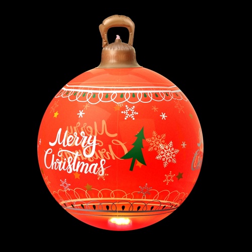 Jingle Jollys Christmas Inflatable Ball 60cm Led Illuminated Xmas Decoration Red - Main Image
