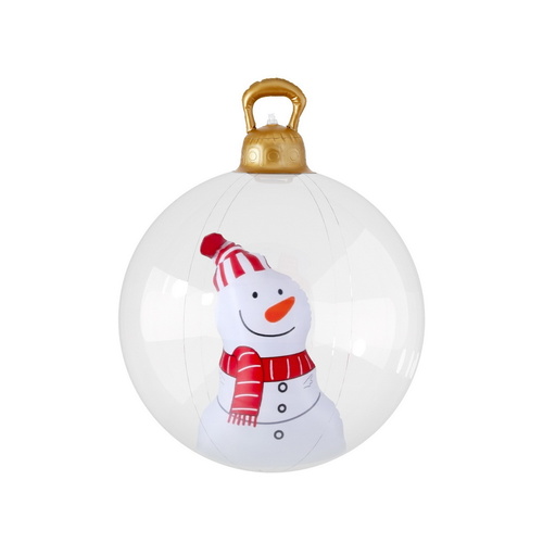 Jingle Jollys Christmas Inflatable Ball 60cm Snowman Decoration Giant Bauble - Main Image