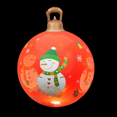 Jingle Jollys Christmas Inflatable Ball 60cm Illuminated Led Snowman Xmas Decor - Main Image