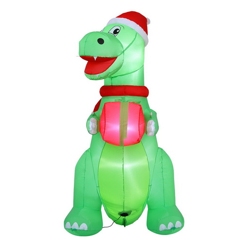 Jingle Jollys Christmas Inflatable Dinosaur 1.8M Height LED Decorations Illuminated - Main Image