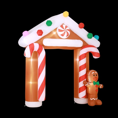 Jingle Jollys Christmas Inflatable Archwary Ginger 2.8M Illuminated Decorations - Main Image