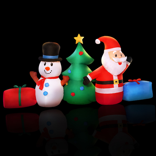 Jingle Jollys Christmas Inflatable Tree Snowman 2.7M Illuminated Decorations - Main Image