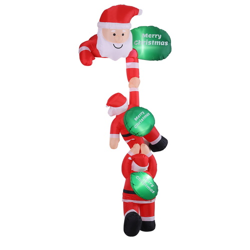 Jingle Jollys Christmas Inflatable Climbing Santa 2.5M Height LED Decorations Illuminated - Main Image