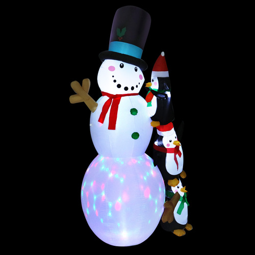Jingle Jollys Christmas Inflatable Snowman 2.4M Illuminated Decorations - Main Image