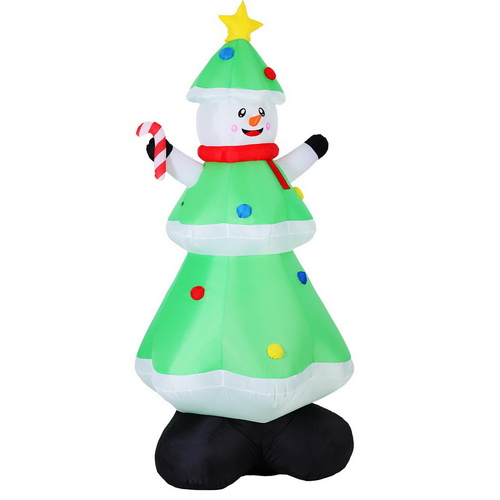 Jingle Jollys Christmas Inflatable Snowman Tree 2.75M Height LED Decorations Illuminated - Main Image