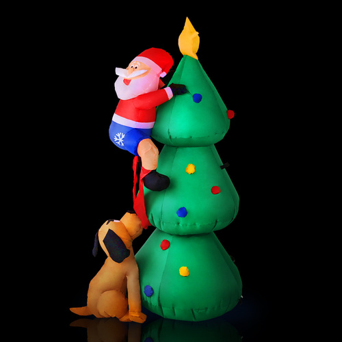 Jingle Jollys Christmas Inflatable Santa Tree 1.8M Illuminated Decorations - Main Image