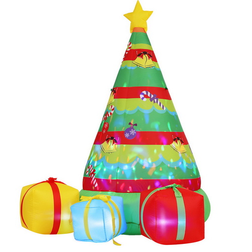Jingle Jollys Christmas Inflatable Gift Tree 2.2M Height Flashing Light Decorations Illuminated - Main Image