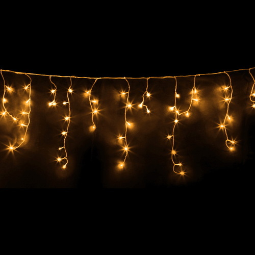12.5M Christmas Lights Solar Icicle String Light Warm White Jingle Jollys - Main Image