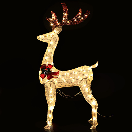 1.5M Christmas Lights Reindeer 100 LED Decorations Jingle Jollys - Main Image