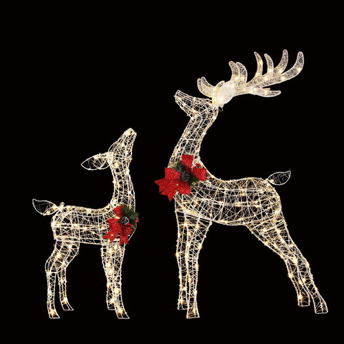 2 PCS Christmas Lights 170 LED Fairy Light Reindeer Decorations Jingle Jollys - Main Image