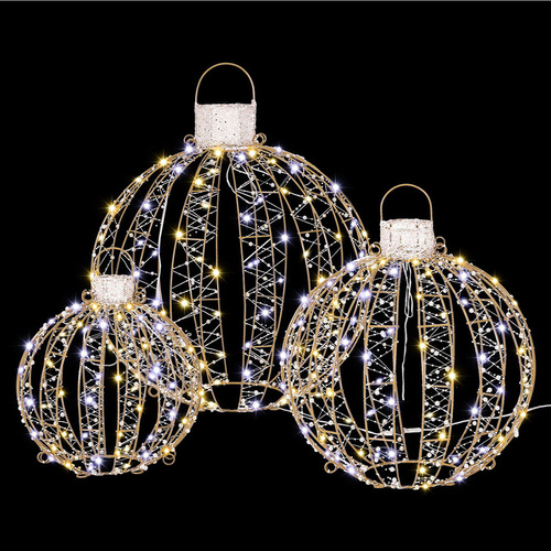 3 PCS Christmas Lights 360 LED Fairy Light Ball Decorations Jingle Jollys - Main Image