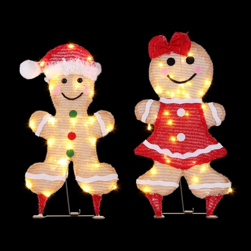 30 LED Christmas Lights Gingerbread Motif Fairy Light Decoration Jingle Jollys - Main Image