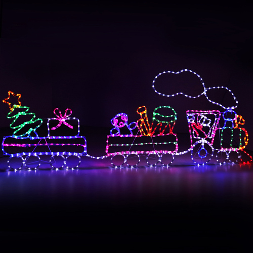 2.1M Christmas Lights 631 LED Train Motif Light Decorations Jingle Jollys - Main Image