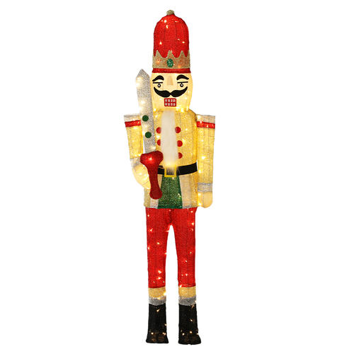 Jingle Jollys Christmas Lights 170cm Nutcracker 180 LED Fairy Light Decorations - Main Image