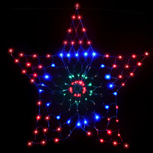 1.3M Christmas Lights 130 LED Snow Motif Light Decorations Jingle Jollys - Main Image
