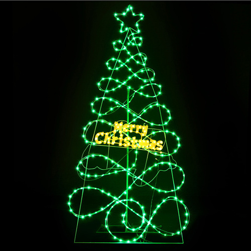 1.7M Christmas Tree 230 LED RGB Motif Lights Jingle Jollys - Main Image