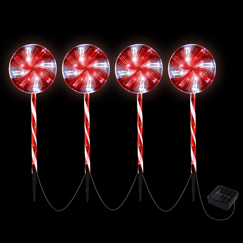 4 PCS Christmas Lights Path Ground Light Garden Decoration 112 LED Jingle Jollys - Main Image